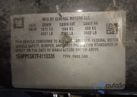 2015 Buick Verano z USA, uszkodzony, nr VIN 1G4PP5SK7F4110336